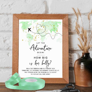 Adventure Travel Map Baby Showspiel Poster