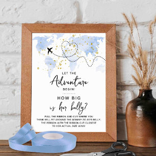 Adventure Travel Map Baby Showspiel Poster