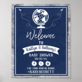 Adventure Travel Map Kinderdusche Willkommen Poster (Vorne)