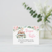 Adventure Travel Pink Floral Baby Diaper Raffle Begleitkarte (Stehend Vorderseite)