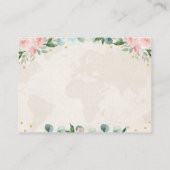 Adventure Travel Pink Floral Baby Diaper Raffle Begleitkarte (Rückseite)