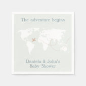 Adventure Travel World Map Kinderdusche Serviette (Vorderseite)