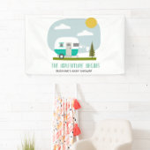 Adventure Turquoise Retro Camper Boy Baby Dusche Banner (Insitu)