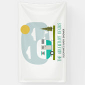 Adventure Turquoise Retro Camper Boy Baby Dusche Banner (Vertikal)