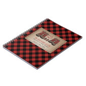 Adventure Wanderstiefel Kariert Baby Shower Gästeb Notizblock (Linke Seite)