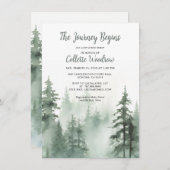 Adventure Watercolor Forest Baby Shower Einladung (Vorne/Hinten)