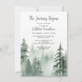 Adventure Watercolor Forest Baby Shower Einladung (Vorderseite)