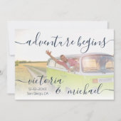 Adventure Wedding Foto Save the Date Einladung (Vorderseite)