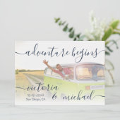 Adventure Wedding Foto Save the Date Einladung (Stehend Vorderseite)