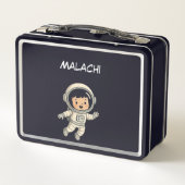 Adventure Whimsical Astronaut Niedlich Space Explo Metall Brotdose (Rückseite)