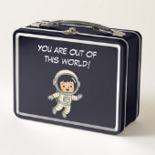 Adventure Whimsical Astronaut Niedlich Space Explo Metall Brotdose (Vorderseite)