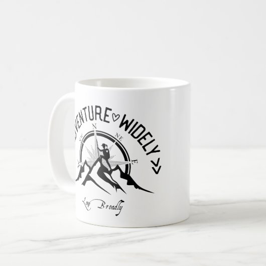 Adventure Wide offizielles Logo Kaffeetasse (Vorderseite Links)