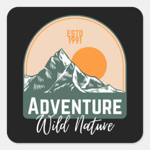 Adventure Wild Nature Quadratischer Aufkleber