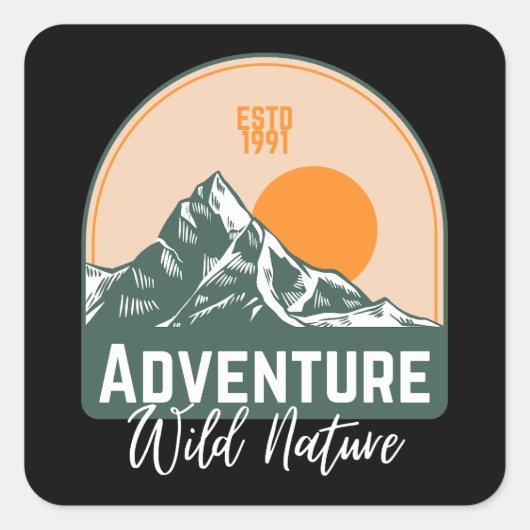 Adventure Wild Nature Quadratischer Aufkleber (Vorderseite)