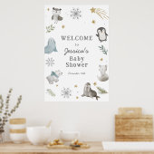 Adventure Winter Arctic Animals Baby Dusche Willko Poster (Küche)