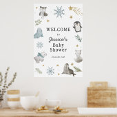Adventure Winter Arctic Animals Baby Dusche Willko Poster (Küche)