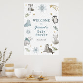 Adventure Winter Arctic Animals Baby Dusche Willko Poster (Küche)