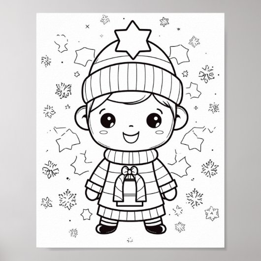 Adventure Winter Christmas Coloring Poster (Vorne)