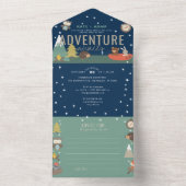 Adventure Woodland & Advice Boy Navy Kinderdusche All In One Einladung (Innen Boden)