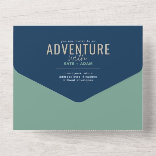 Adventure Woodland & Advice Boy Navy Kinderdusche All In One Einladung (Rückseite)
