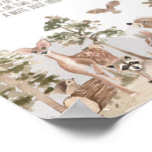 Adventure Woodland Animals Spate Night Diapers Poster (Ecke)