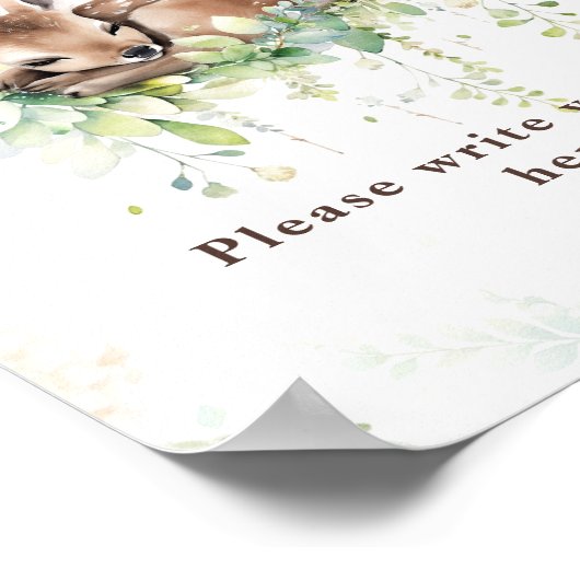 Adventure Woodland Baby Boy Dusche Maßgeschneidert Poster (Ecke)