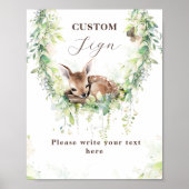 Adventure Woodland Baby Boy Dusche Maßgeschneidert Poster (Vorne)