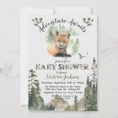 Adventure Woodland Baby Fox forest Baby Dusche Einladung (Vorderseite)