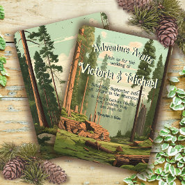 Adventure Woodland Forest Wedding Einladung
