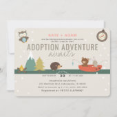 Adventure Woodland Girl Adoption Kinderdusche Einladung (Vorderseite)