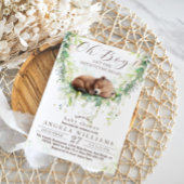 Adventure Woodland Greenery Baby Boy Shower Einladung