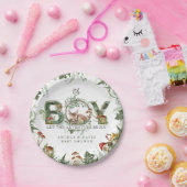 Adventure Woodland Mushroom Fern Baby Boy Dusche Pappteller (Party)