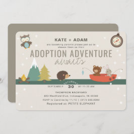 Adventure Woodland Neutral Adoption Baby Shower Einladung