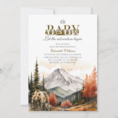 Adventure Woodland Oh Baby Mountain Bear Baby Einladung (Vorderseite)