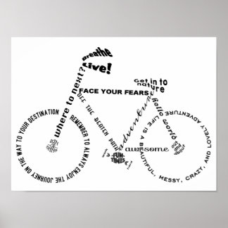 Adventure Words Bicycle Poster