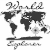 Adventure World Map "World Explorer" Skript Aufkleber (Vorderseite)