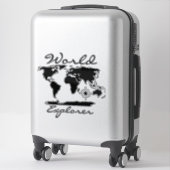 Adventure World Map "World Explorer" Skript Aufkleber (Koffer)