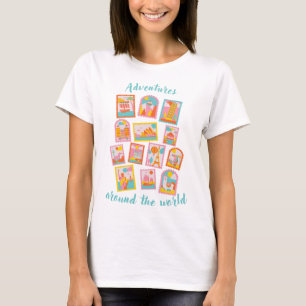 Adventures around the world - Briefmarken T-Shirt