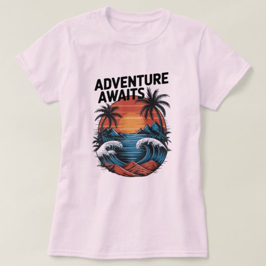 Adventures Await: Bold Exploration T-Shirt Design (Design vorne)