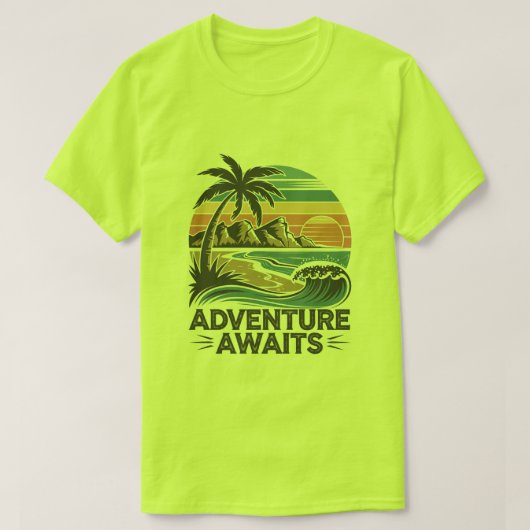 Adventures Await: Bold Exploration T-Shirt Design (Design vorne)