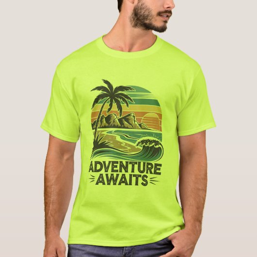 Adventures Await: Bold Exploration T-Shirt Design (Vorderseite)