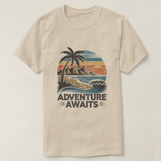 Adventures Await: Bold Exploration T-Shirt Design (Design vorne)