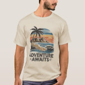 Adventures Await: Bold Exploration T-Shirt Design (Vorderseite)
