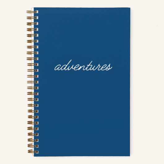 "Adventures" Blue Travel Journal Notizblock (Vorderseite)