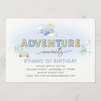 Adventures erwartet Foto Geburtstagsfeier Einladung