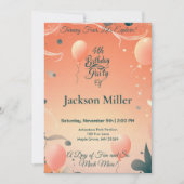 Adventurol Ballon Geburtstag Einladung mit Niedlic (Vorderseite)