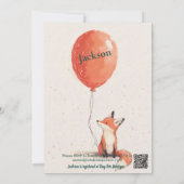 Adventurol Ballon Geburtstag Einladung mit Niedlic (Rückseite)