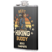 Adventurous Airedale Hiker Wilderness Explorer Flachmann (Links)