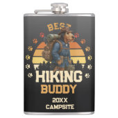 Adventurous Airedale Hiker Wilderness Explorer Flachmann (Vorderseite)