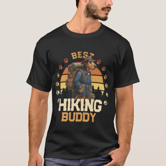 Adventurous Airedale Hiker Wilderness Explorer T-Shirt (Vorderseite)